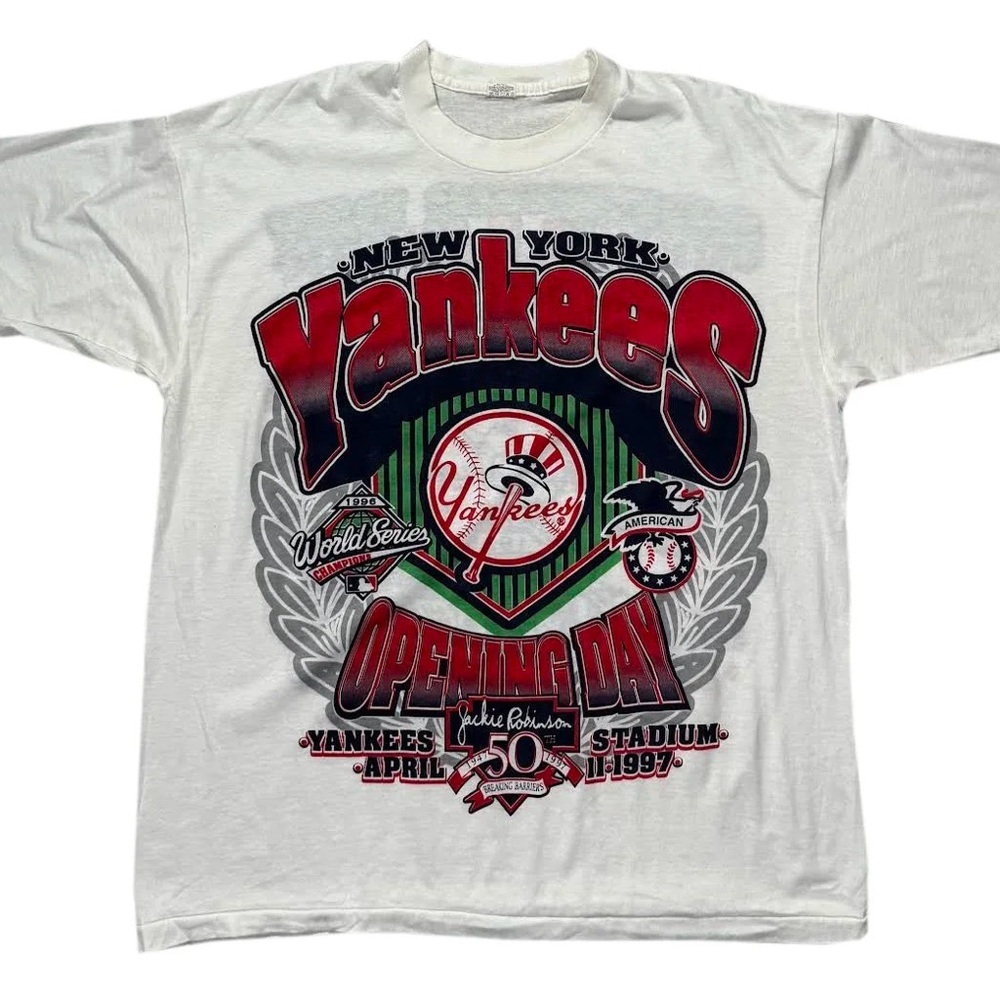 Vintage Bootleg New York Yankees 1996 Opening Day T Shirt (Size XL)